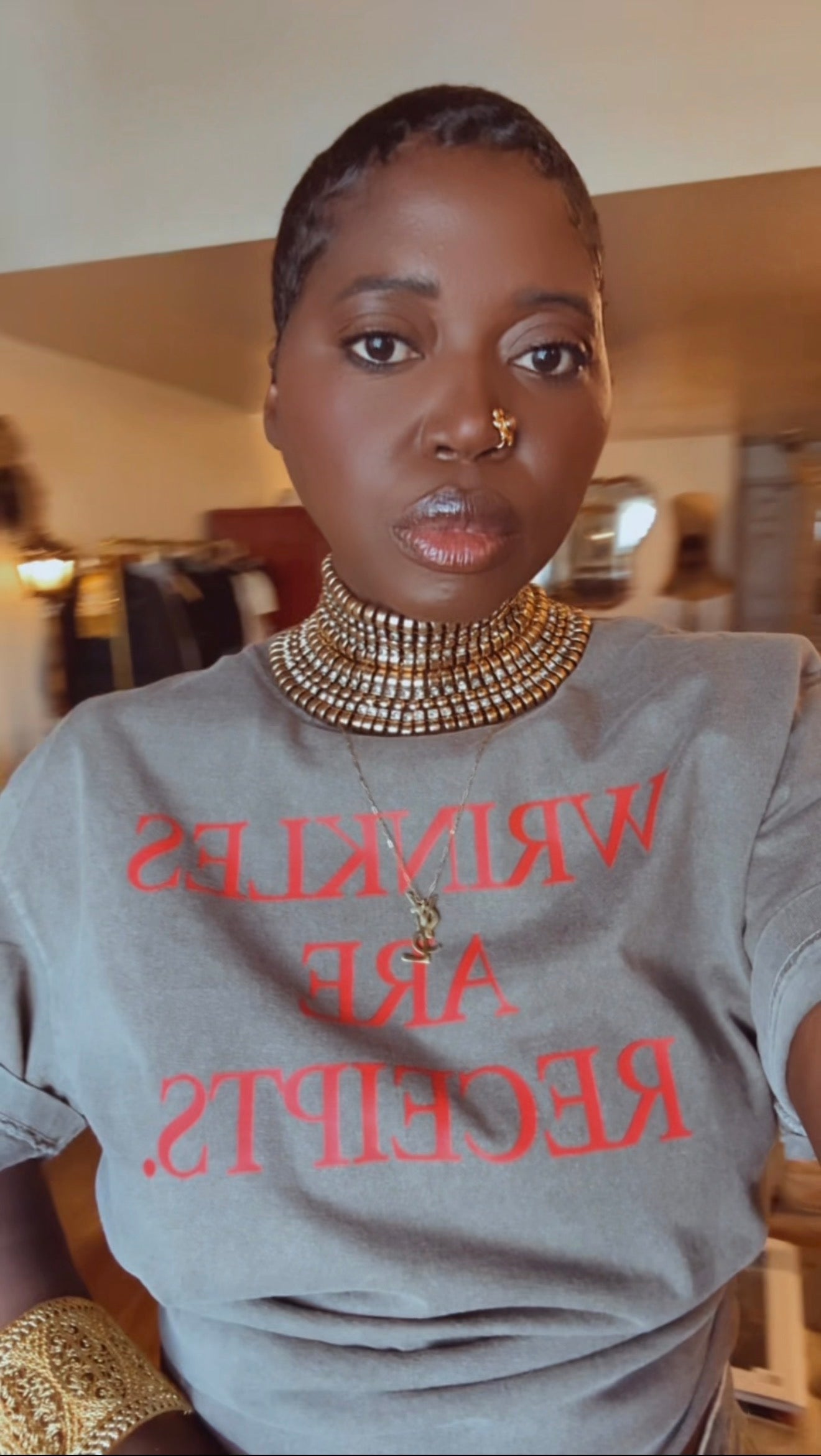 Wrinkles Are Receipts T-Shirt — Final Ash Olive Edition