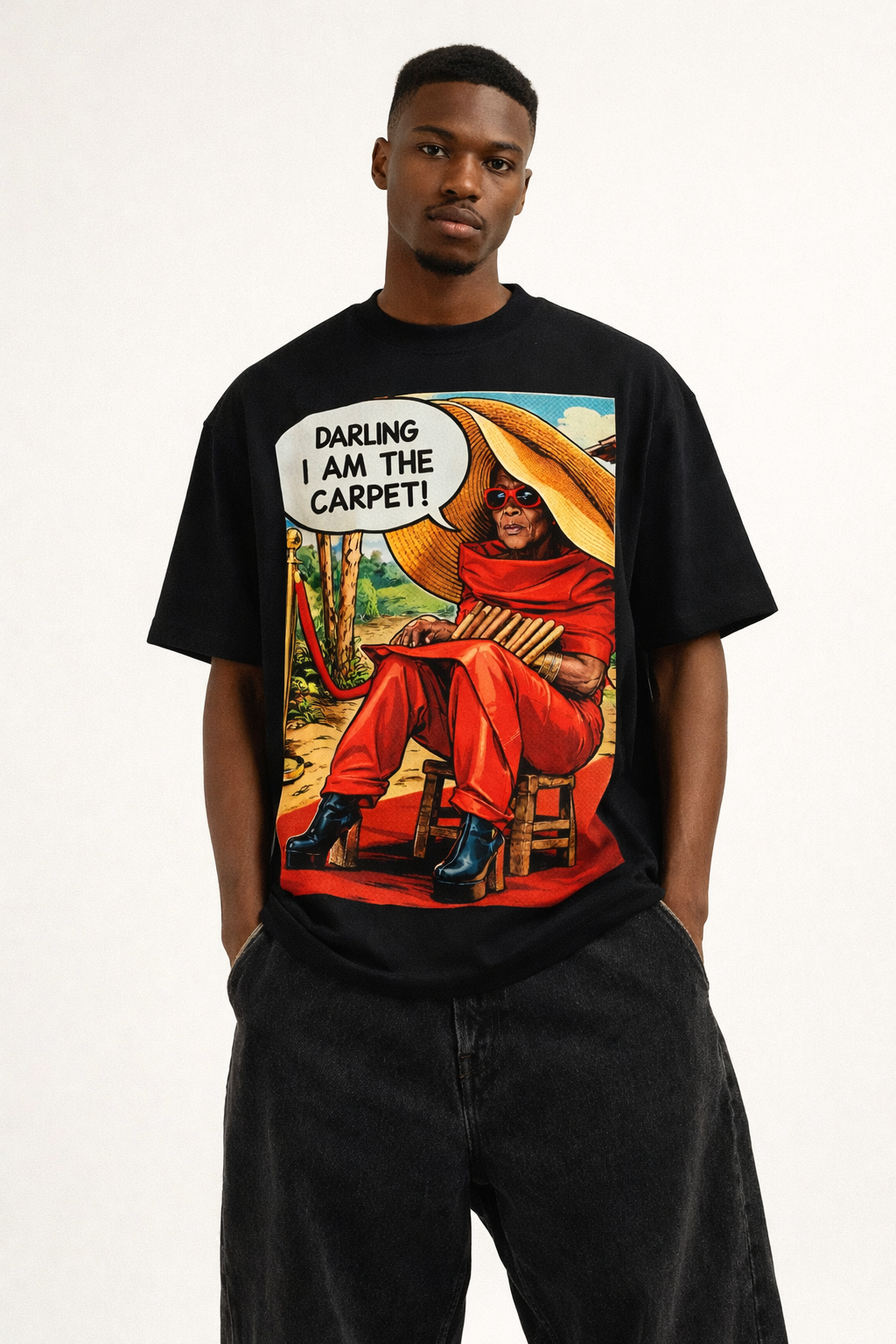 DARLING, I AM THE CARPET BLACK TEE