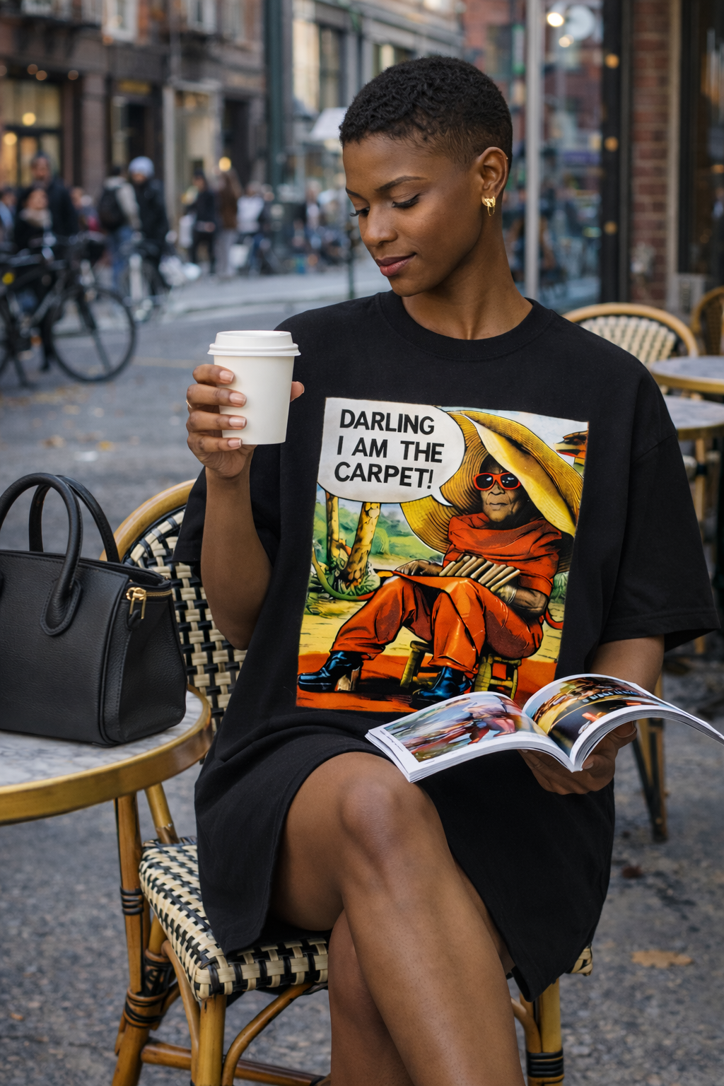 DARLING, I AM THE CARPET BLACK TEE