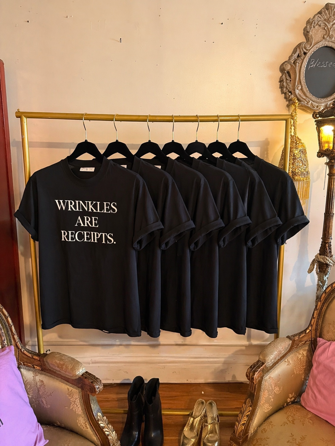 WRINKLES ARE RECEIPTS— BLACK