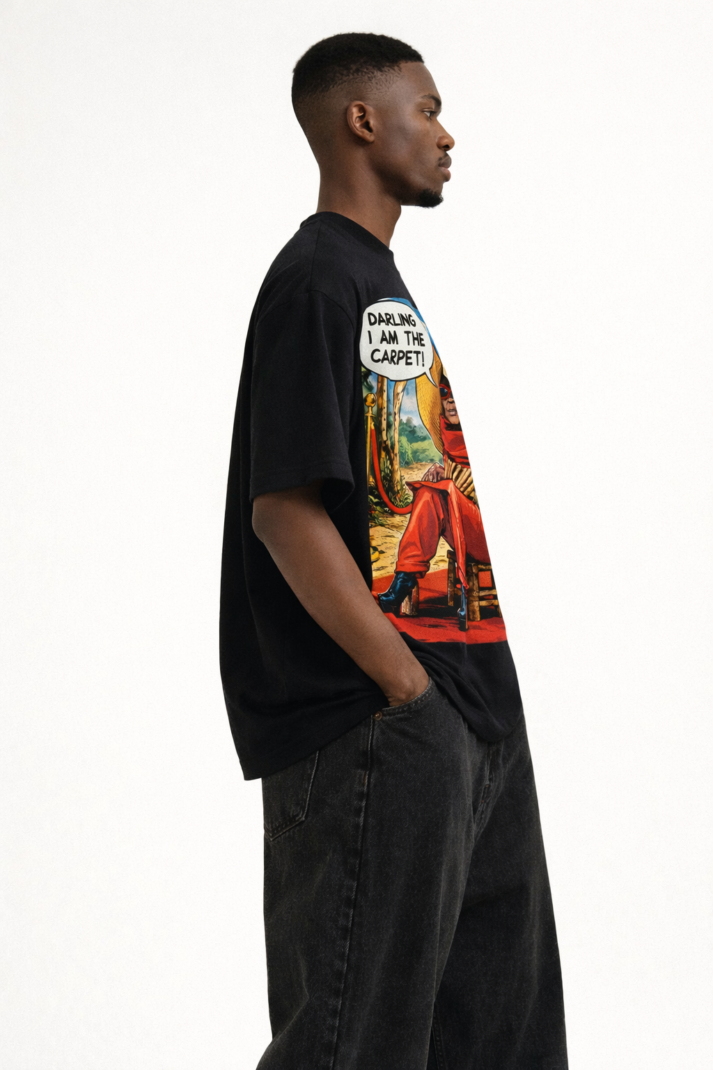 DARLING, I AM THE CARPET BLACK TEE