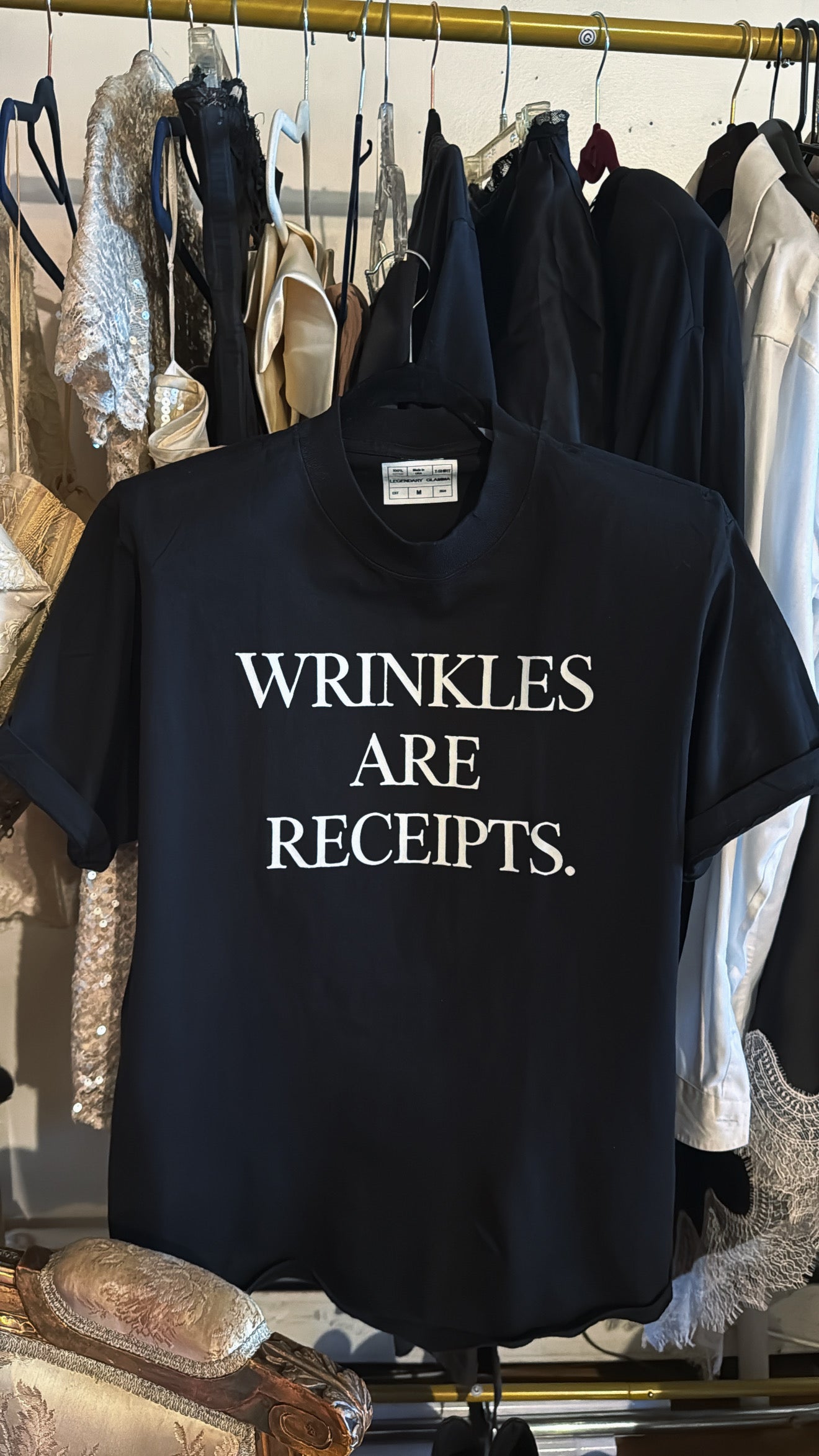 WRINKLES ARE RECEIPTS— BLACK